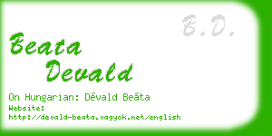 beata devald business card